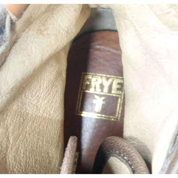 Frye Burnished Leather High Top Sneakers Women's Size 8.5 Shoes Brown - Picture 10 of 11